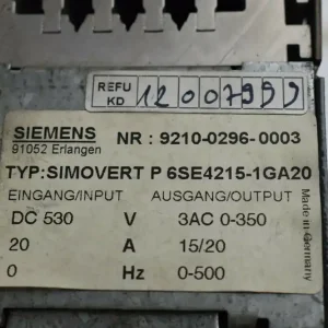 Direktkauf Siemens simovert P 6SE4 215-1GA20 ( 6SE4215-1GA20 )