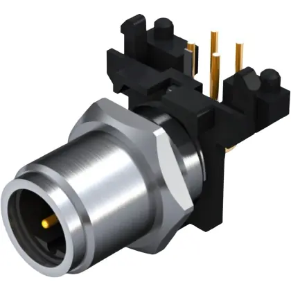 Nur Heute Stecker, M12, 4-polig, Lötanschluss, abgewinkelt, 2424320000