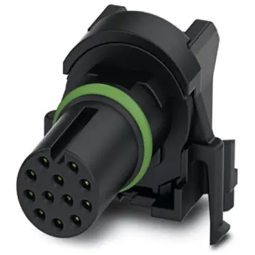 Einbaubuchse, M12, 12-polig, Lötstifte, Push-in, abgewinkelt, 1424195 Schneller Versand