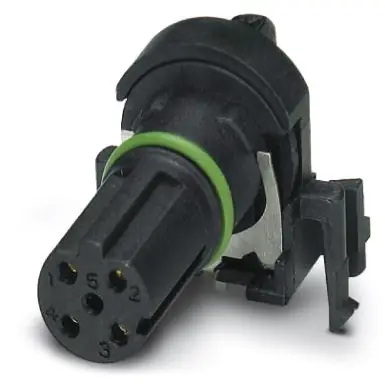 Kostenloser Rückversand Einbaubuchse, M12, 4-polig, Lötstifte, Schraubverriegelung, abgewinkelt, 1432457