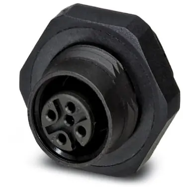 Einbaubuchse, M12, 5-polig, Lötstifte, Schraubverriegelung, gerade, 1436330 Highlight