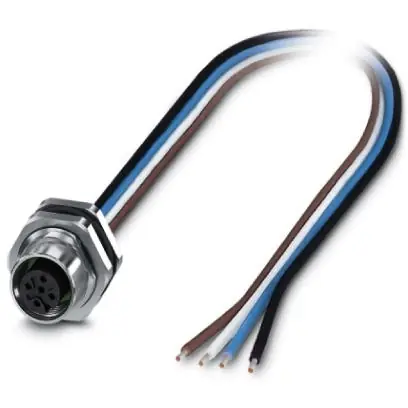 Einbaubuchse, M12, 5-polig, Litzenanschluss, gerade, 1411587 Markenprodukt