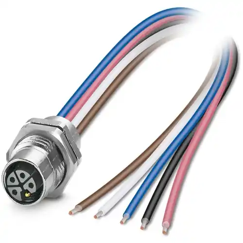 Einbaubuchse, M12, 5-polig, Litzenanschluss, gerade, 1425585 Direktkauf