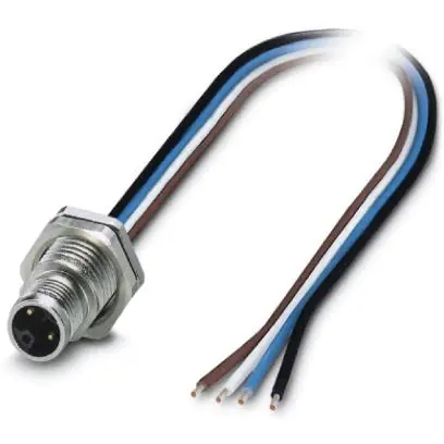 Einbaustecker, M12, 4-polig, Litzenanschluss, gerade, 1425588 Nur Heute