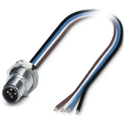 Einbaustecker, M12, 4-polig, Litzenanschluss, gerade, 1424136 Schnäppchen