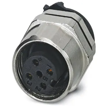 Einbaubuchse, M12, 4-polig, Lötstifte, Schraubverriegelung, gerade, 1439997 Nur Heute