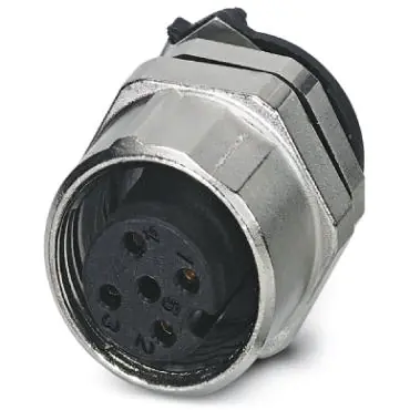 Kostenloser Versand Einbaubuchse, M12, 4-polig, Lötstifte, Schraubverriegelung, gerade, 1440009