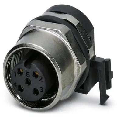 Direktkauf Einbaubuchse, M12, 5-polig, Lötstifte, Schraubverriegelung, gerade, 1436563