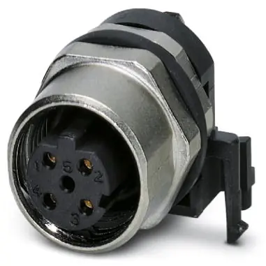 Einbaubuchse, M12, 4-polig, Lötstifte, Schraubverriegelung, gerade, 1436550 Direktkauf