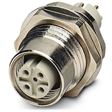 Einbaubuchse, M12, 4-polig, Lötstifte, Schraubverriegelung, gerade, 1528154 Gratis Versand