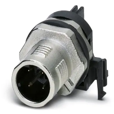 Einbaubuchse, M12, 4-polig, Lötstifte, Schraubverriegelung, gerade, 1436592 Billig