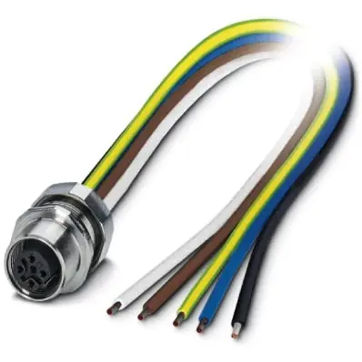 Aktuell Einbaubuchse, M12, 5-polig, Litzenanschluss, gerade, 1424023