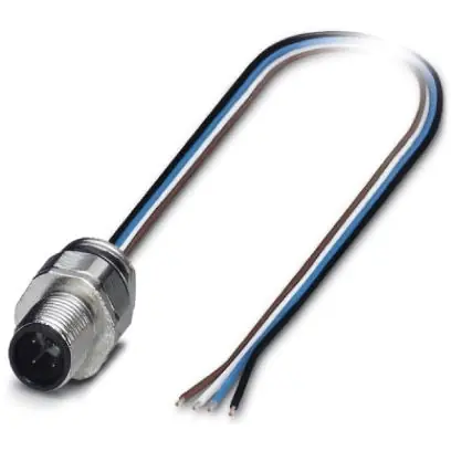 Einbaustecker, M12, 4-polig, Litzenanschluss, gerade, 1693775 Direktkauf