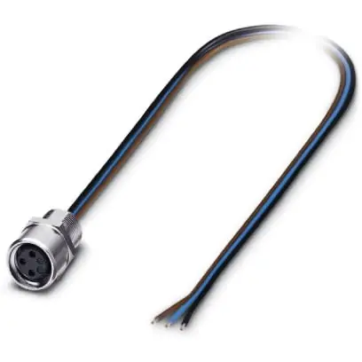 Sichere Zahlung Einbaubuchse, M8, 3-polig, Litzenanschluss, gerade, 1541733