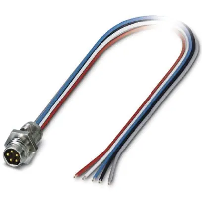 Einbaustecker, M8, 5-polig, Litzenanschluss, gerade, 1440119 Markenware