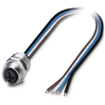 Einbaubuchse, M12, 4-polig, Litzenanschluss, gerade, 1424138 Must-Have