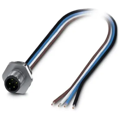 Einbaustecker, M12, 5-polig, Litzenanschluss, gerade, 1411580 Sofort Bestellen