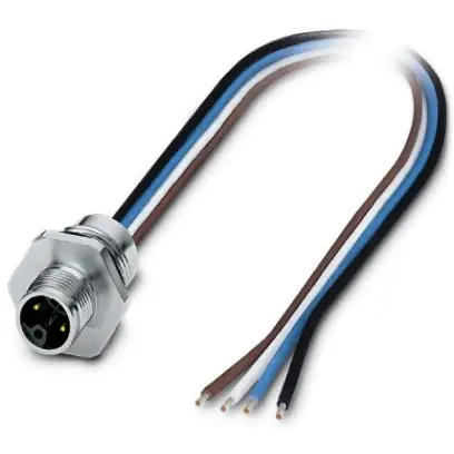 Neue Kollektion Einbaustecker, M12, 4-polig, Litzenanschluss, gerade, 1425586