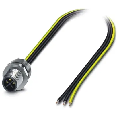 Einbaustecker, M12, 3-polig, Litzenanschluss, gerade, 1411655 Garantierte Lieferung