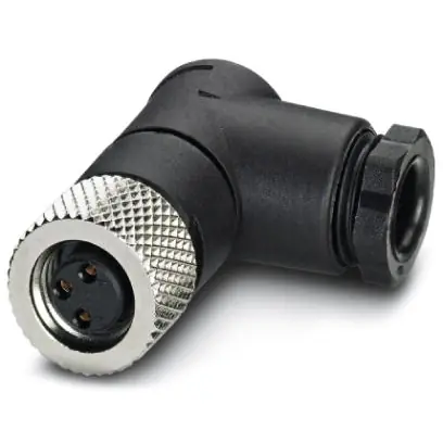 Kupplung, M8, 4-polig, Lötanschluss, Schraubverriegelung, abgewinkelt, 1513444 Neuheit