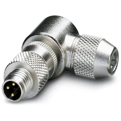 Stecker, M8, 3-polig, Lötanschluss, Schraubverriegelung, abgewinkelt, 1436453 Aktuell