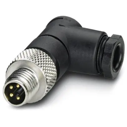Sichere Zahlung Stecker, M8, 4-polig, Lötanschluss, Schraubverriegelung, abgewinkelt, 1554209