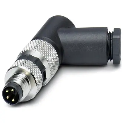 Sonderaktion Stecker, M8, 4-polig, Schraubanschluss, Schraubverriegelung, abgewinkelt, 1407585