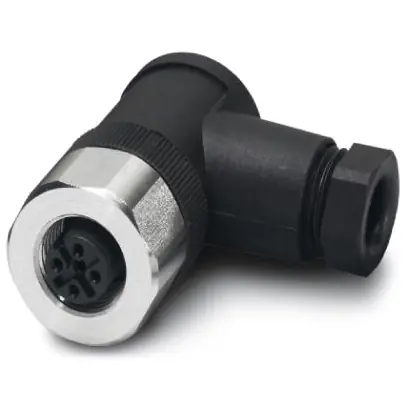 Kupplung, M12, 4-polig, Schraubanschluss, Schraubverriegelung, abgewinkelt, 1553284 Preis Gesenkt