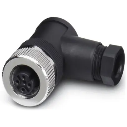 Kupplung, M12, 5-polig, Schraubanschluss, Schraubverriegelung, abgewinkelt, 1662984 Finale Aktion