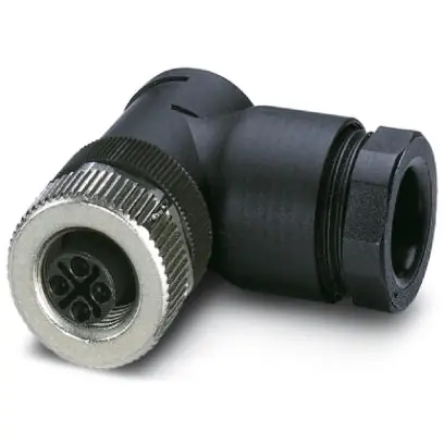 Kupplung, M12, 4-polig, Schraubanschluss, Schraubverriegelung, abgewinkelt, 1408987 Kostenfreie Lieferung