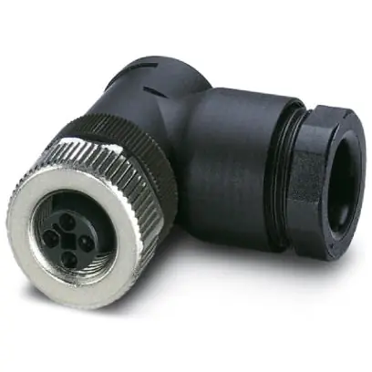 Super-Preis Kupplung, M12, 4-polig, Schraubanschluss, Schraubverriegelung, abgewinkelt, 1408989