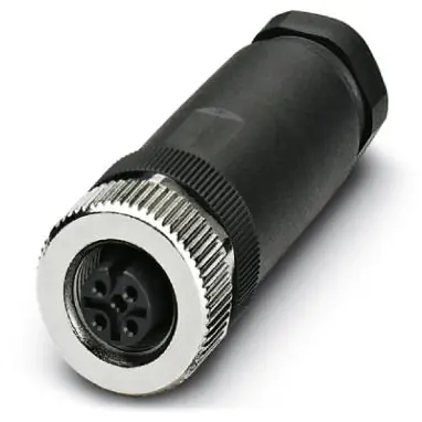 Kupplung, M12, 4-polig, Schraubanschluss, Schraubverriegelung, gerade, 1696439 Zertifiziert
