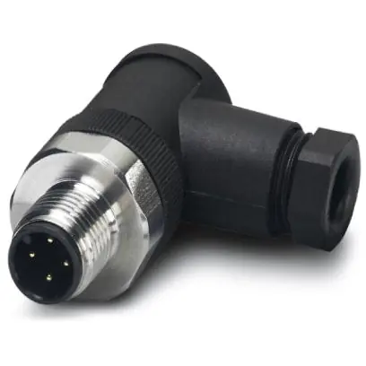 Stecker, M12, 4-polig, Schraubanschluss, Schraubverriegelung, abgewinkelt, 1553200 Mega-Angebot