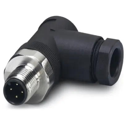 Kracherpreis Stecker, M12, 4-polig, Schraubanschluss, Schraubverriegelung, abgewinkelt, 1553226