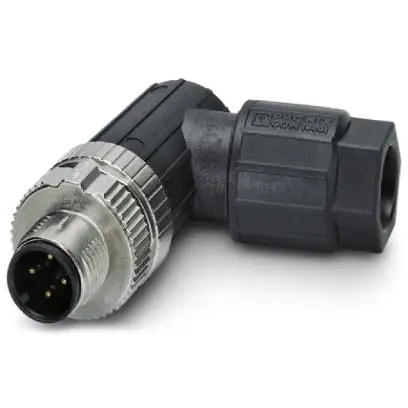 Sonderangebot Stecker, M12, 4-polig, Push-in, Schraubverriegelung, abgewinkelt, 1424654