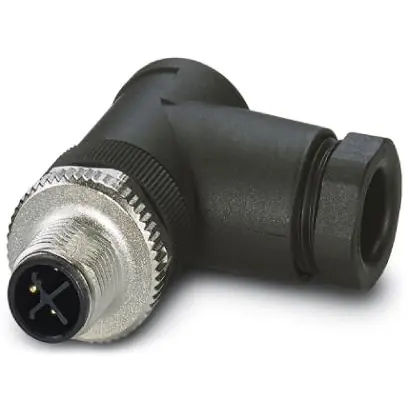 Schneller Versand Stecker, M12, 3-polig, Schraubanschluss, Schraubverriegelung, abgewinkelt, 1419641