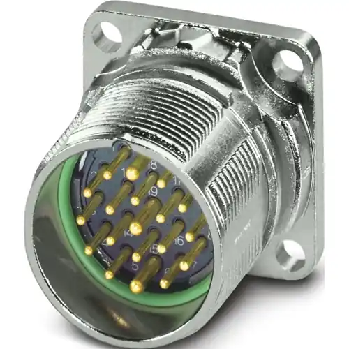 Flanschbuchse, M23, 19-polig, Crimpanschluss, ONECLICK-Schnellverriegelung, gerade, 1718624 Finale Aktion