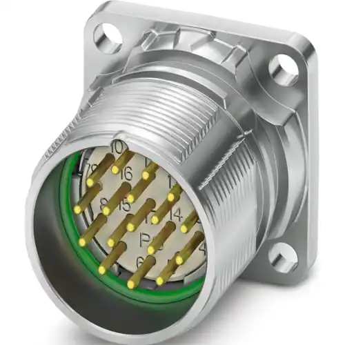 Aktuell Flanschstecker, M23, 16-polig, Lötanschluss, ONECLICK-Schnellverriegelung, gerade, 1679716