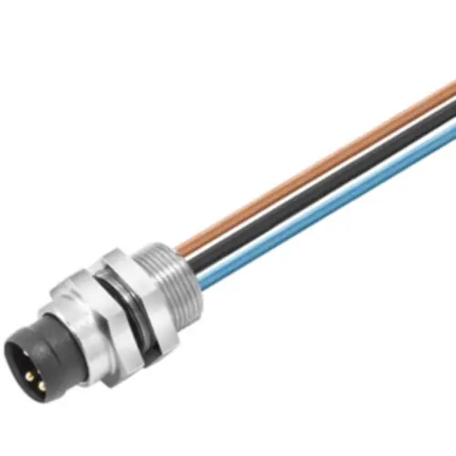 Markenprodukt Einbaustecker, M8, 3-polig, Litzenanschluss, gerade, 1861280000
