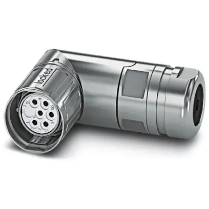 Kupplung, M23, 9-polig, Crimpanschluss, SPEEDCON-Verriegelung, abgewinkelt, 1619414 Zertifiziert