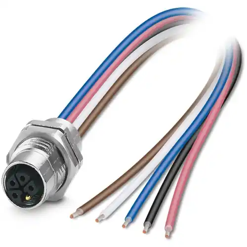 Einbaubuchse, M12, 5-polig, Litzenanschluss, gerade, 1415299 Beliebt