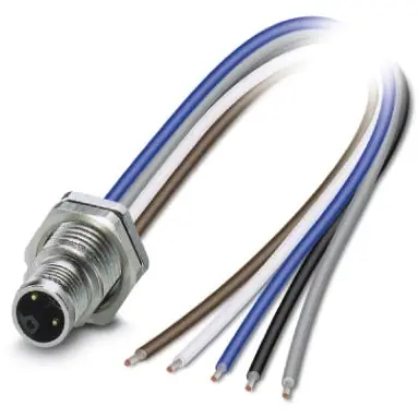 Neu Im Sortiment Einbaustecker, M12, 5-polig, Litzenanschluss, gerade, 1415297