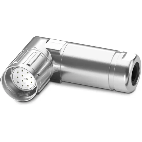 Begrenztes Angebot Kupplung, M23, 12-polig, Lötanschluss, SPEEDCON-Verriegelung, abgewinkelt, 1243556