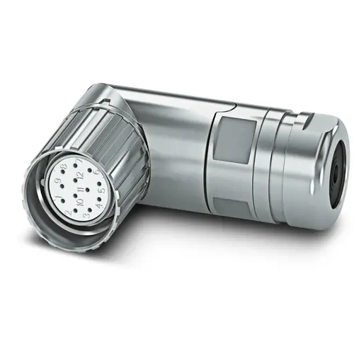 Kupplung, M23, 19-polig, Crimpanschluss, Schraubverriegelung, abgewinkelt, 1245085 Neu