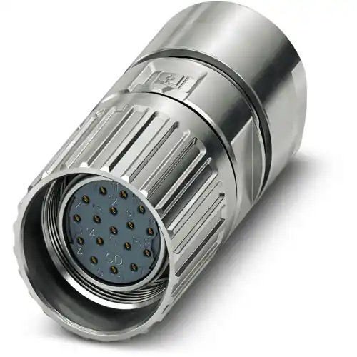 Kupplung, M23, 16-polig, Crimpanschluss, Schraubverriegelung, gerade, 1681364 Echt