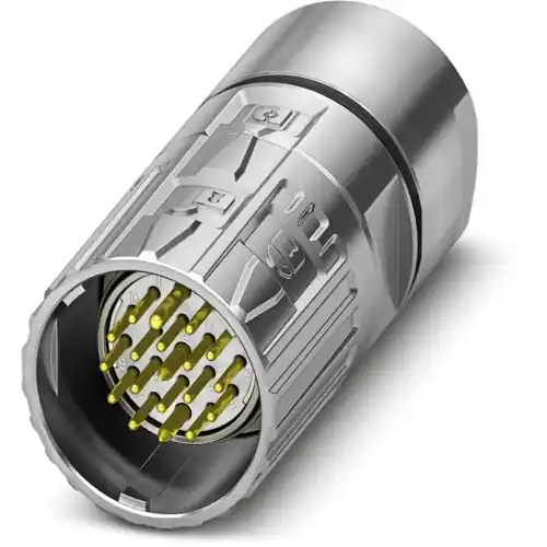 Stecker, M23, 19-polig, Lötanschluss, ONECLICK-Schnellverriegelung, gerade, 1342731 Highlight