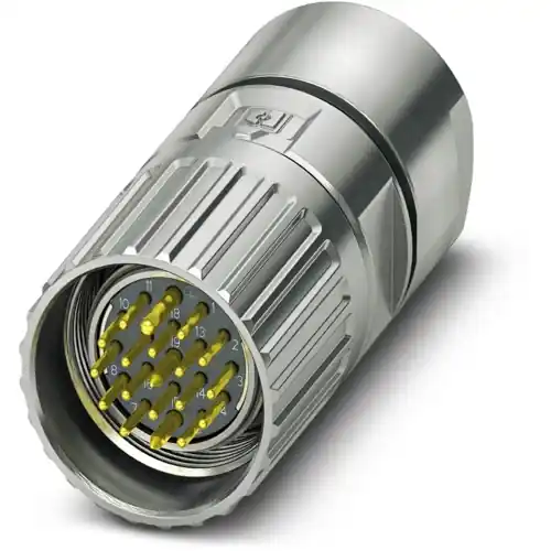 Stecker, M23, 19-polig, Crimpanschluss, Schraubverriegelung, gerade, 1629195 Echt