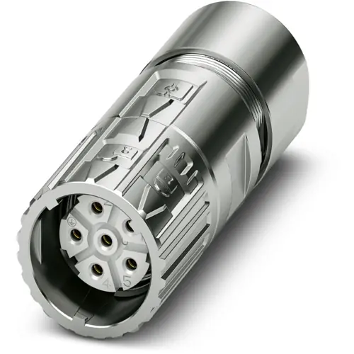 Echt Kupplung, M23, 6-polig, Crimpanschluss, ONECLICK-Schnellverriegelung, gerade, 1628796