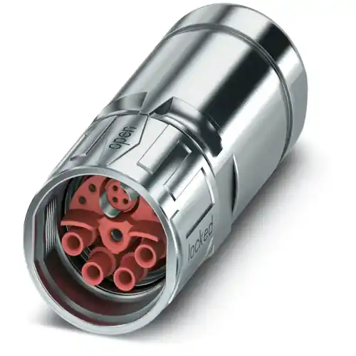 Kupplung, M23, 15-polig, Crimpanschluss, SPEEDCON-Verriegelung, gerade, 1238527 Zertifiziert