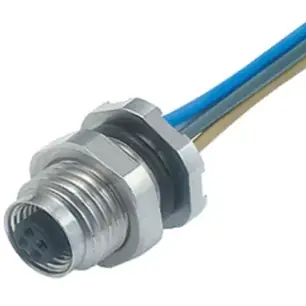 Einbaubuchse, M5, 4-polig, Litzenanschluss, Schraubverriegelung, gerade, 09 3112 86 04 Gratis Versand